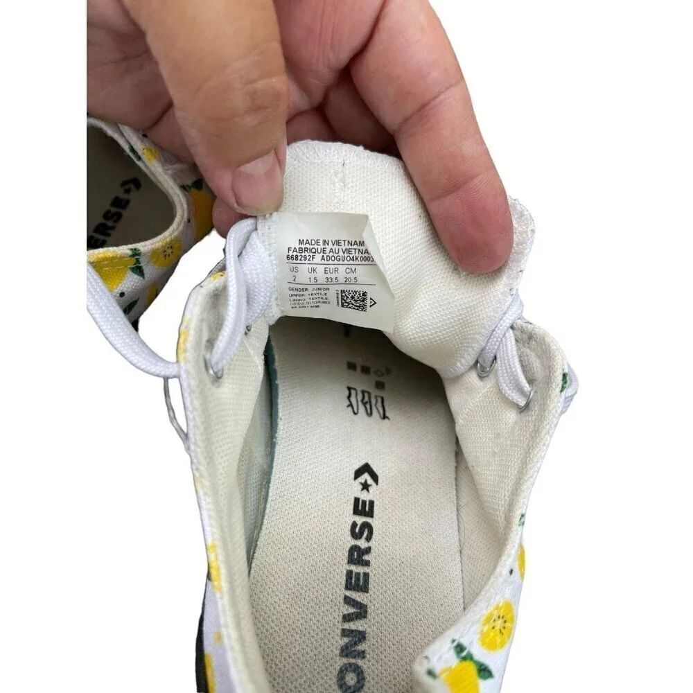 Converse All Star Chuck Taylor Classic Low Shoes Sneakers Lemon Print Youth 2